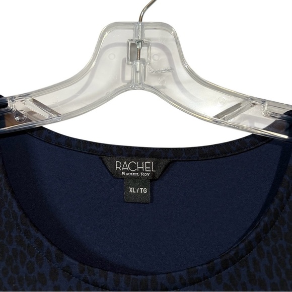 NWOT, RACHEL Rachel Roy, Navy Blue Leopard Print A-Line Dress, XL - Picture 4 of 9